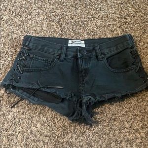 ONE TEASPOON black jean shorts